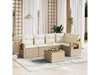 Salon de jardin avec coussins 6 pièces beige résine tressée 58232SPRH
