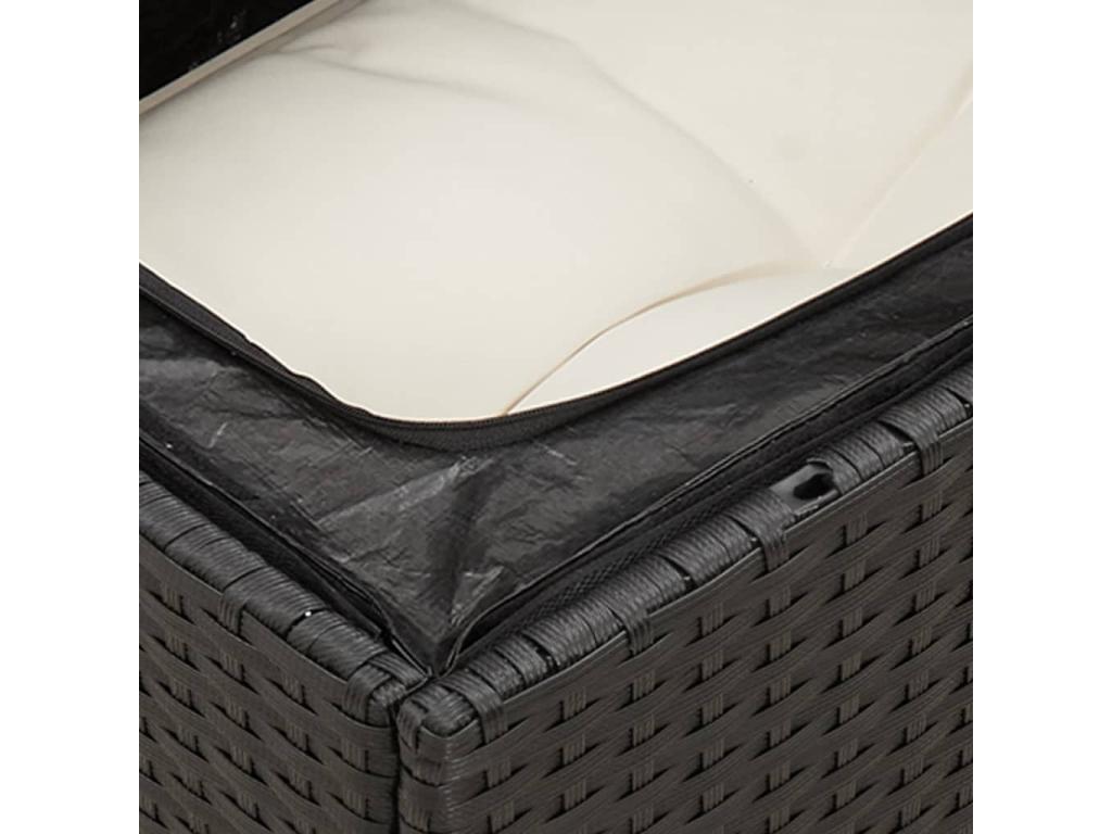 Salon de jardin avec coussins 13 pcs noir résine tressée 21380BCSK