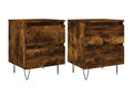 Tables de chevet 2 pcs chêne fumé 40x35x50 bois ingénierie 26211LONF