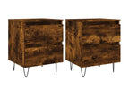 Tables de chevet 2 pcs chêne fumé 40x35x50 bois ingénierie 26211LONF