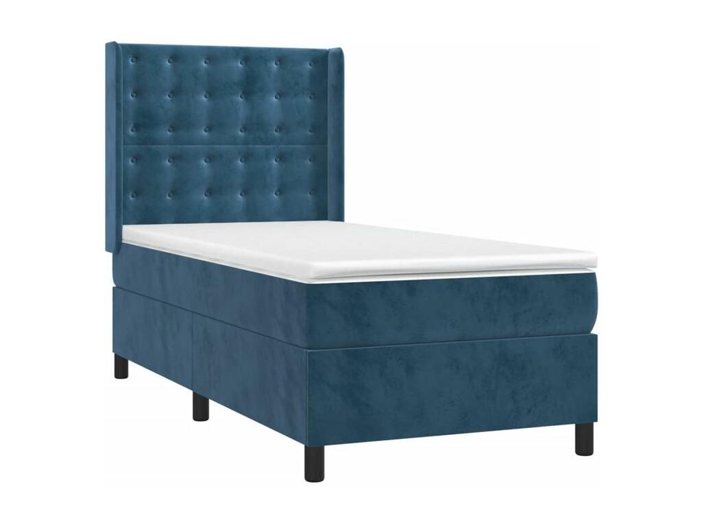 Sommier à Calmetop de lit et matelas Bleu foncé 80x200 Velours 42163TVVC