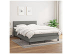Sommier à Calmetop de lit avec matelas Gris foncé 140x190 Tissu 62326SUIL