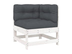Canapé d'angle avec coussins blanc bois de pin solide 61724ZCWQ