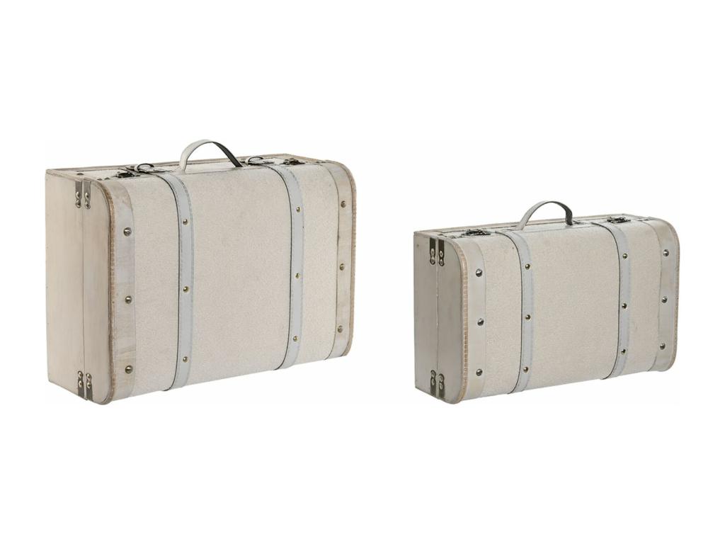 Set de 2 coffres de rangement en polyester blanc 82147XCIP