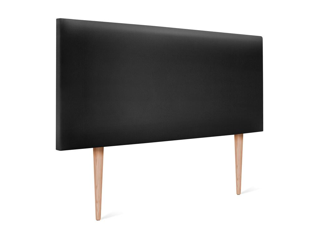 Bohometop Tête de lit simili cuir lisse 90x105cm avec pieds Lits 80/90 - Noir 44319AOZM