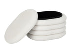 Pouf avec coffre en tissu à bouclesttes Blanc 59x45 cm 47753RFBZ