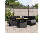 Salon de jardin 6 pcs avec coussins noir résine tressée 72648SUZS