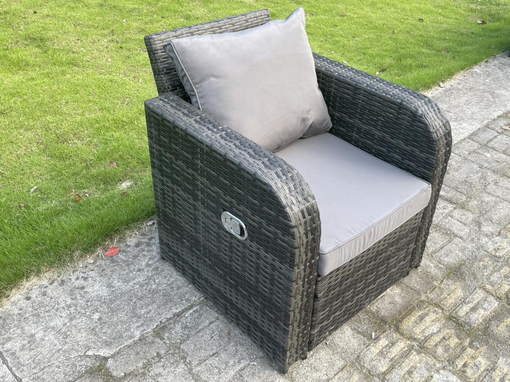 Ensemble de salle à manger jardin en rotin ave Canapé Table à manger réglable en hauteur 2 Table d'appoint 3 Tabourets MéCalmetop gris foncé 25546FRVT