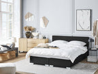 Lit Boxspring Tissu Calmetop 160x200 cm Noir 51523SMEU