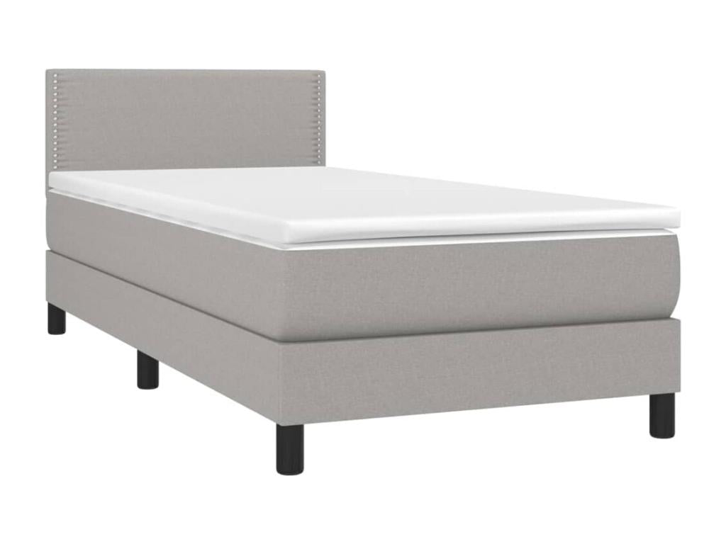 Lit à sommier tapissier avec matelas Gris clair 90x200 cm Tissu 61439PBLO