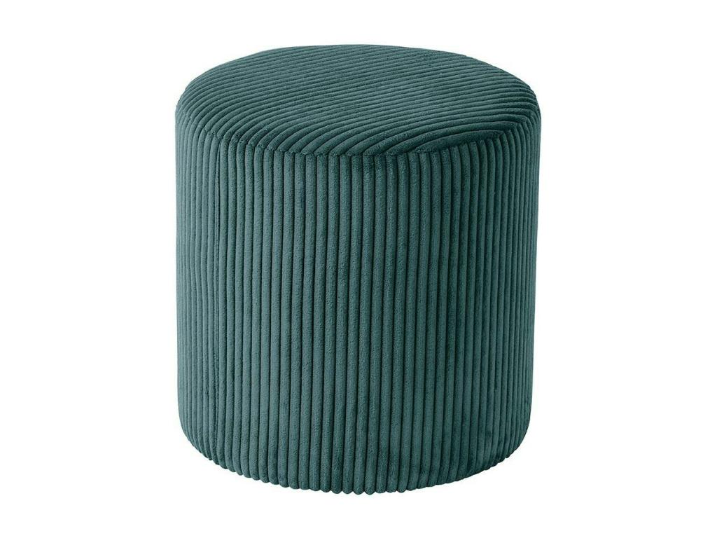 Pouf rond velours tricoté bleu pétrole lot de 2 Calmetop 14300INAL