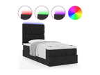 Cadre de lit Nidchicshop avec matelas noir 90x200 cm tissu 44727YMKK