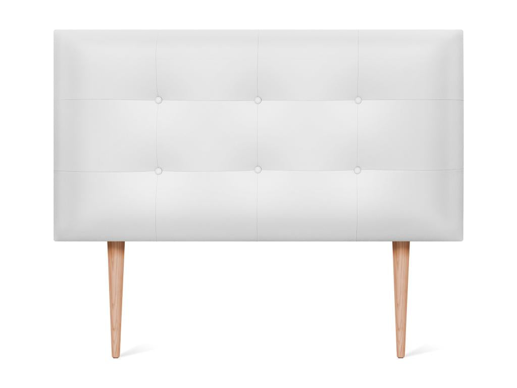 Calmetop Tête de Lit en Similicuir Capitonnée 105x115cm avec Pieds Lit 105 - Blanc 66718MCNX