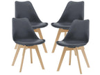 Lot de 4 Chaises de Salle à Manger Nidchicshop Simili Hêtre Gris Nidchicshop 96197LXLX