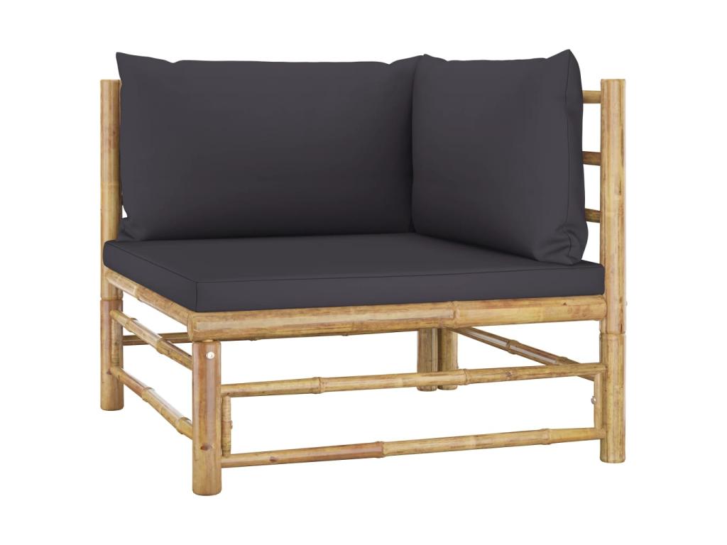Salon de jardin 10 pcs avec coussins gris foncé Nidchicshop 13429YGPD