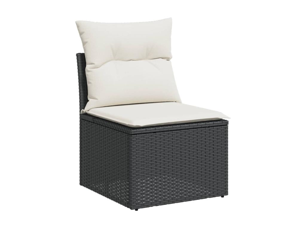 Salon de jardin avec coussins 13 pcs noir résine tressée 21380BCSK