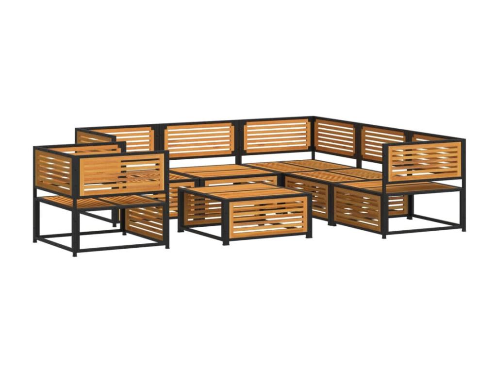 Salon de jardin avec coussins 7 pièces bois massif d'Nidchicshop 75574SLKA
