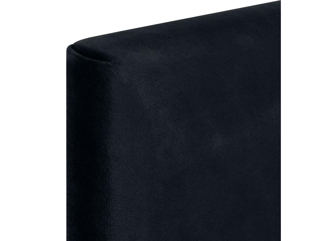 Nidchicshop Tête de Lit Velours Lisse avec Boutons 160x105 avec Pieds de Lit 150/160 - Noir 30542AITQ