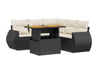 Salon de jardin 6 pcs avec coussins noir résine tressée 50296XBPE