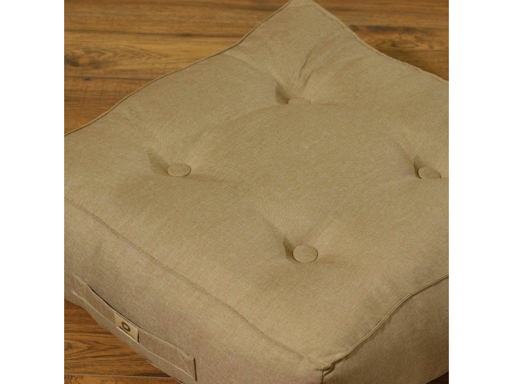Lot de 2 coussins de sol effet lin 40x40x12 cm - beige 21913NGUR