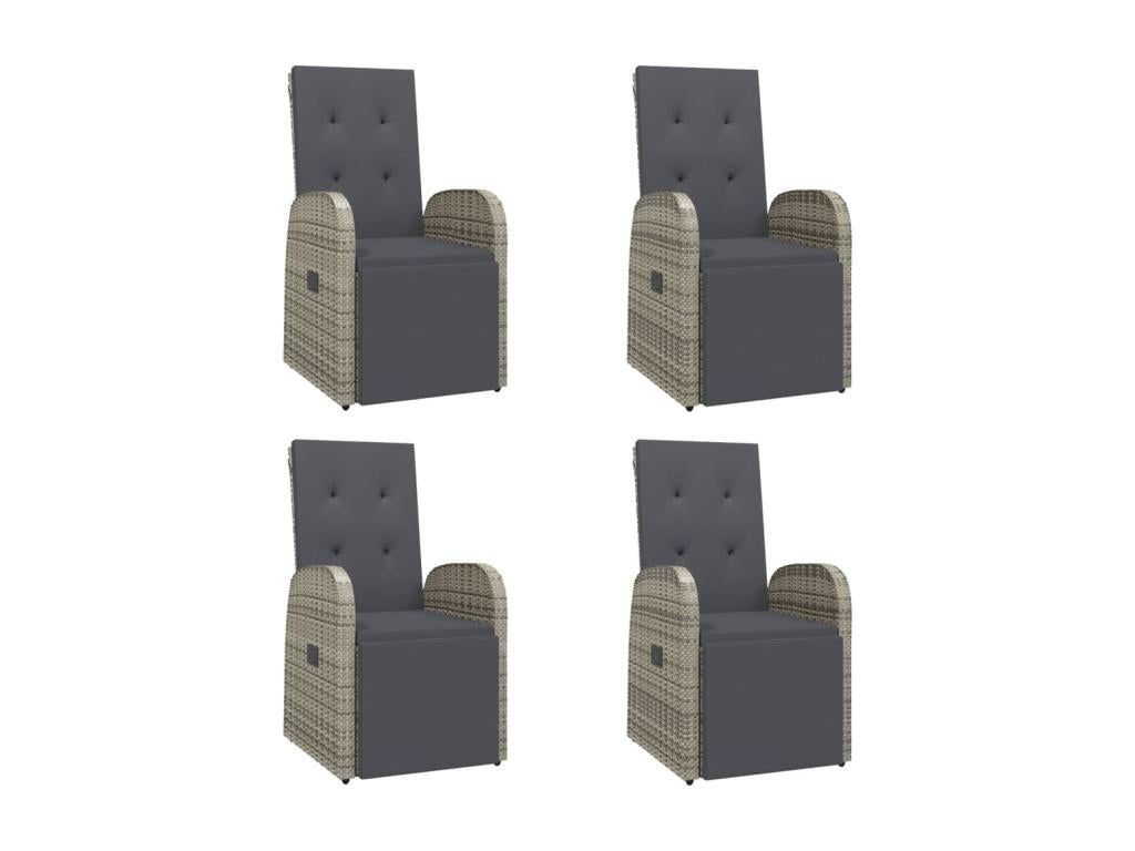 Ensemble à manger de jardin 5 pcs coussins gris résine tressée 45892KLPB