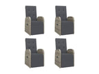 Ensemble à manger de jardin 5 pcs coussins gris résine tressée 45892KLPB