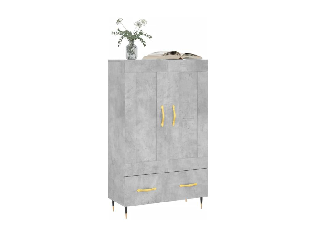 Buffet haut gris béton 69.5x31x115 cm bois d'ingénierie 55516MIPD
