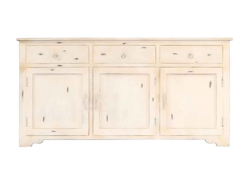 Buffet Blanc 160x40x80 cm Bois de manguier massif 10746VPZZ