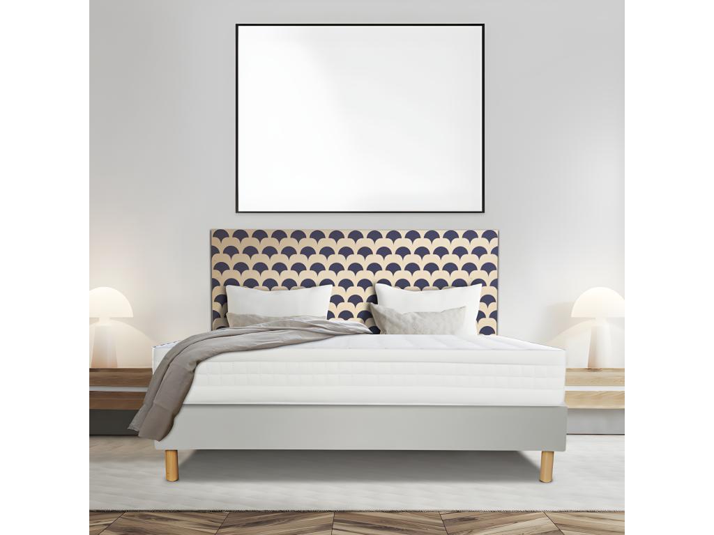 Ensemble Calmetop 215 Sommier Tradition Graphique 13cm Pieds 70x200 Latex 20446NGBX