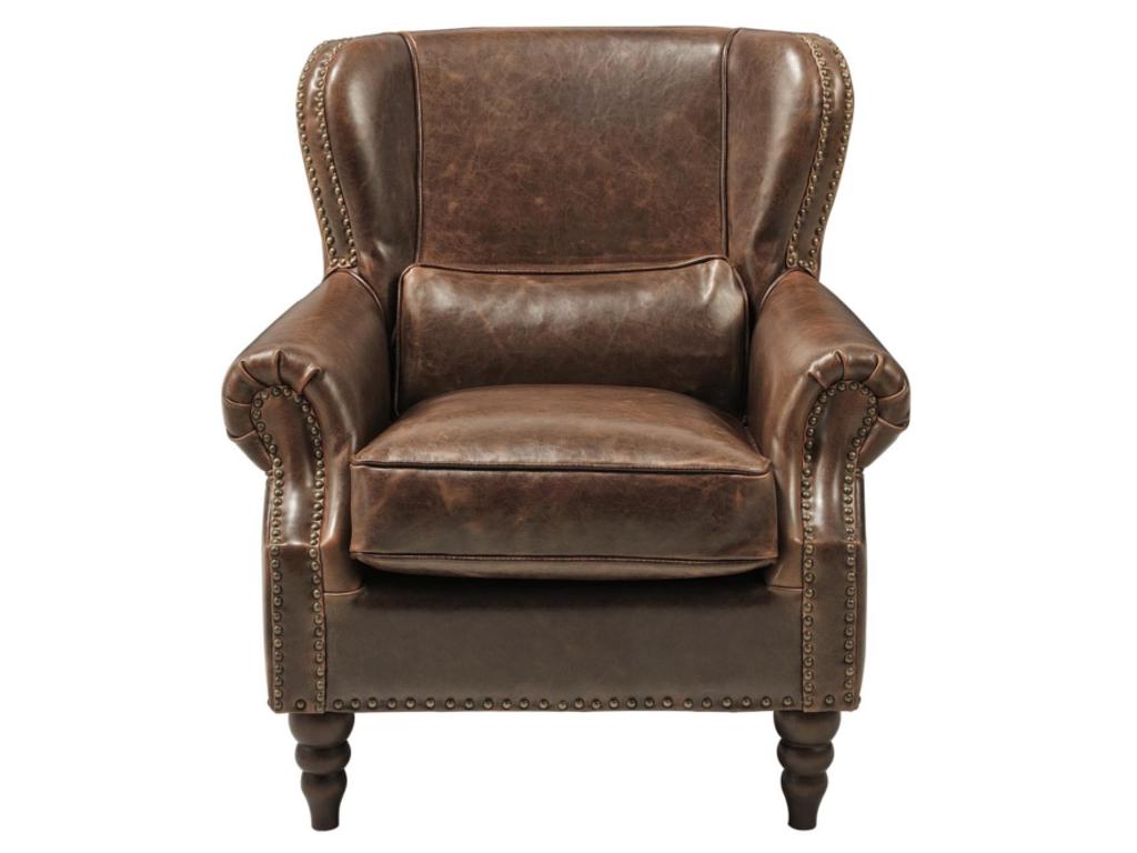 Fauteuil cuir Calmetop - Marron 91344IOJM