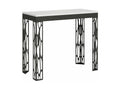 Console extensible design bois et acier anthracite Calmetop évolution-Couleur Blanc-Support 4 pieds-5 rallonges 47120BGNL