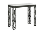 Console extensible design bois et acier anthracite Calmetop évolution-Couleur Blanc-Support 4 pieds-5 rallonges 47120BGNL