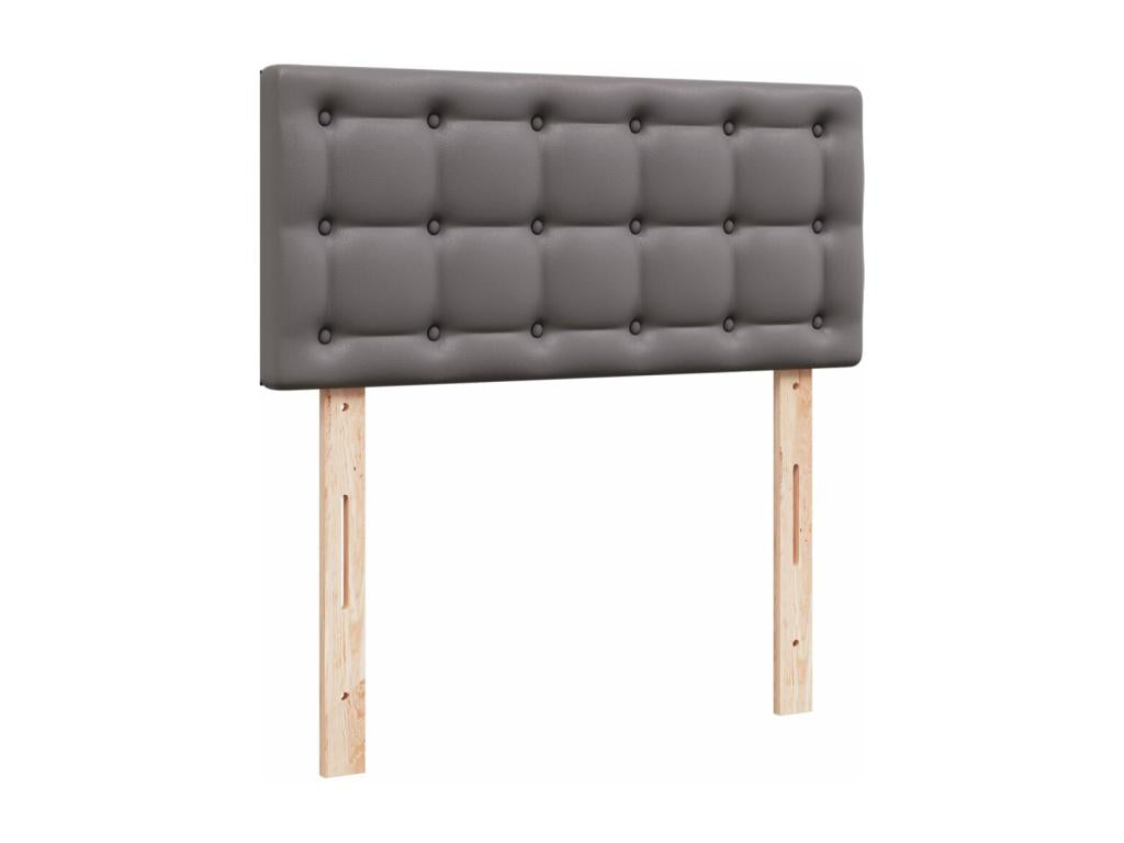 Sommier à Nidchicshop de lit avec matelas Gris 90x200 cm Similicuir 78903WMBE