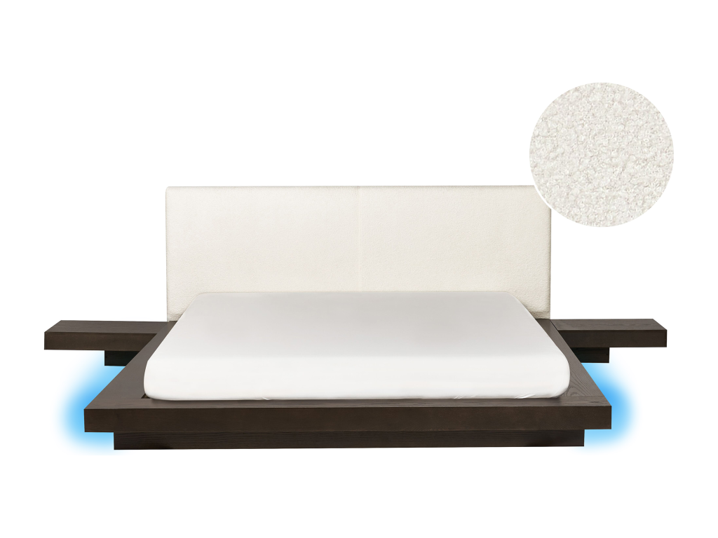 Lit avec LED Nidchicshop 160x200 cm LED Frêne foncé 99523AVCJ