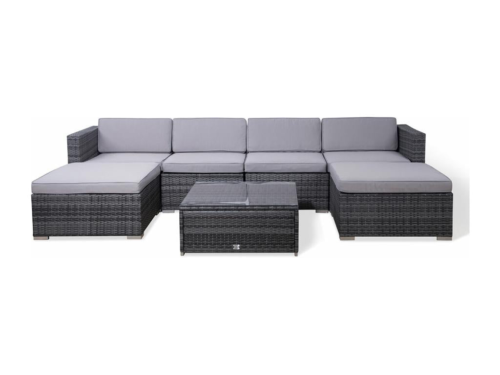 Calmetop salon de jardin en polyrotin salon de jardin canapé de jardin gris 83665JOKT