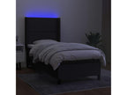 Sommier tapissier avec matelas et LED Noir 90x190 cm Tissu 93758LYUO