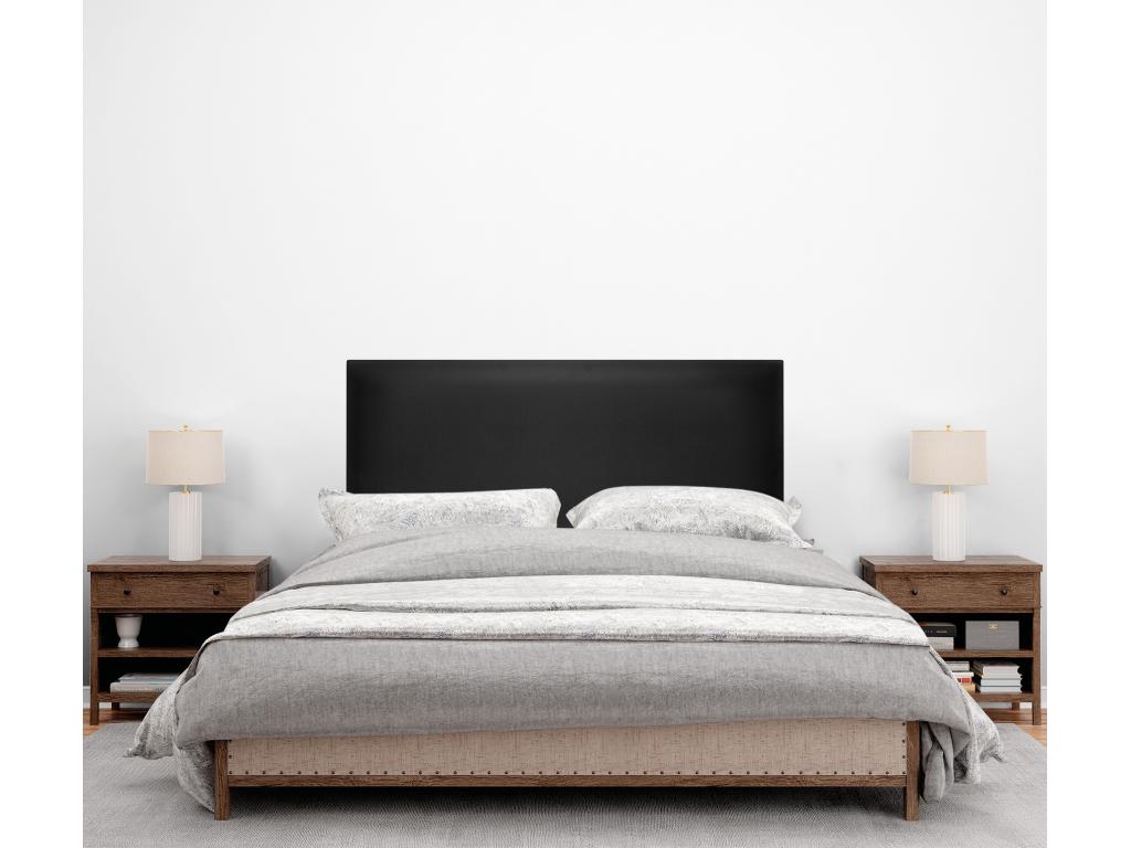 Bohometop Tête de lit simili cuir lisse 90x105cm avec pieds Lits 80/90 - Noir 44319AOZM