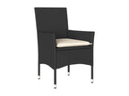 Ensemble à manger de jardin et coussins 7 pièces noir rotin Calmetop 33291LLDD