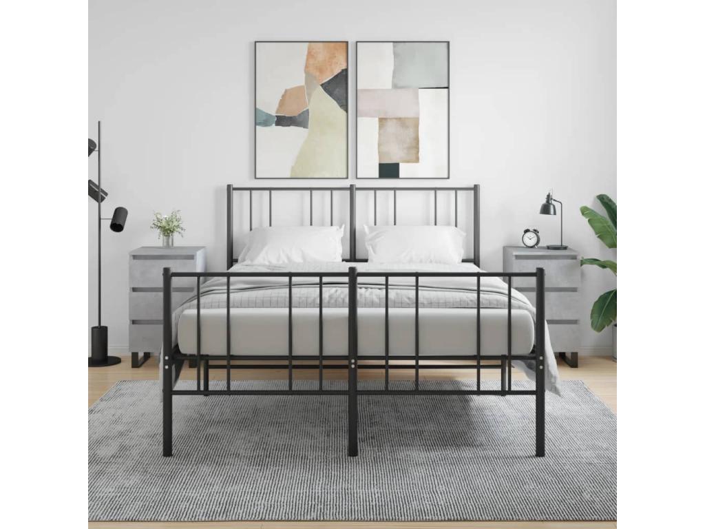 Tables de chevet 2 pcs gris béton 40x35x69 cm bois d'ingénierie 40333ZFAC