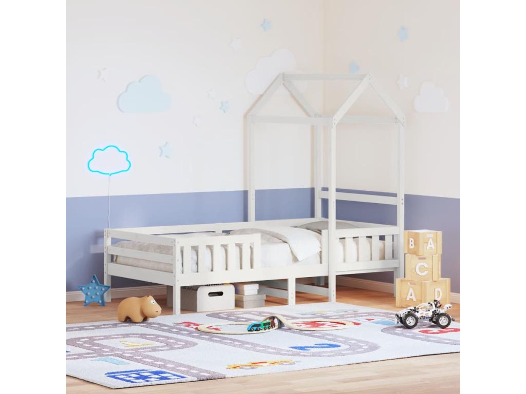 Cadre de lit avec toit sans matelas blanc 80x200 cm 53877RWAD