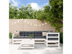 Salon de jardin 6 pièces avec coussins blanc bois massif 85379OHUH
