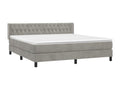 Sommier à Calmetop de lit et matelas Gris clair 160x200cm Velours 93727WKDV