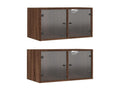 Armoires murales portes vitrées 2 pcs chêne marron 68.5x37x35 73288VGHA