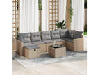 Salon de jardin avec coussins 8 pcs beige résine tressée 44516IIDF