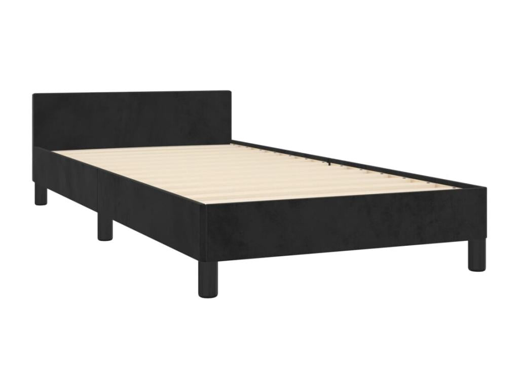 Cadre de lit sans matelas noir 100x200 cm velours 97668XNCQ