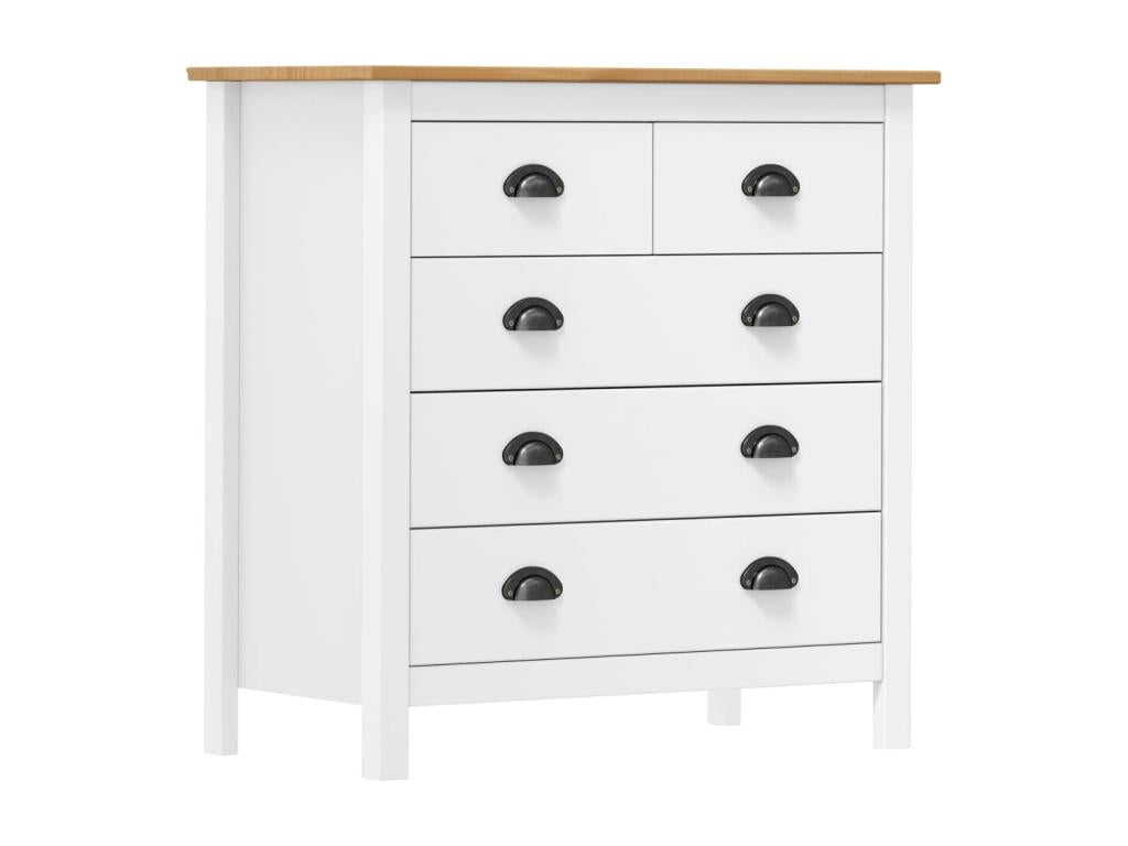 Buffet Calmetop Blanc 79x40x80 cm Bois de pin solide 97578FIJT