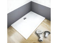 Récepteur de douche blanc 100x90x3cm rectangulaire extra-plat Bohometop coat bac à douche anti-dérapant avec bonde de récepteur et siphon 90cm 59124NNDB