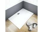 Récepteur de douche blanc 100x90x3cm rectangulaire extra-plat Bohometop coat bac à douche anti-dérapant avec bonde de récepteur et siphon 90cm 59124NNDB