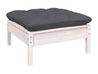 Salon de jardin 9 pcs avec coussins blanc bois de pin 29991ZAQA