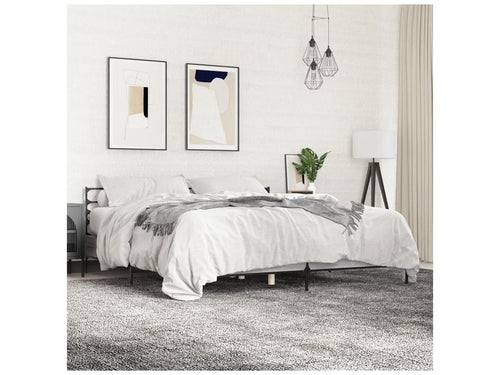Cadre de lit Calmetop gris 180x200 bois d'ingénierie et métal 12588SEAM